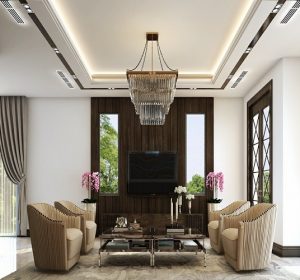 Thiết kế nội thất biệt thự cao cấp, sang trọng nhà Chị Hợp tại Vinhome Long Biên