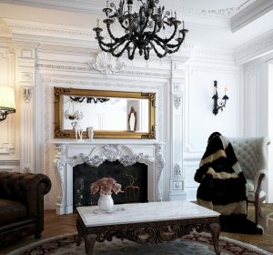 Thiết kế phòng khách biệt thự Classic Lyxury Hoàng Gia